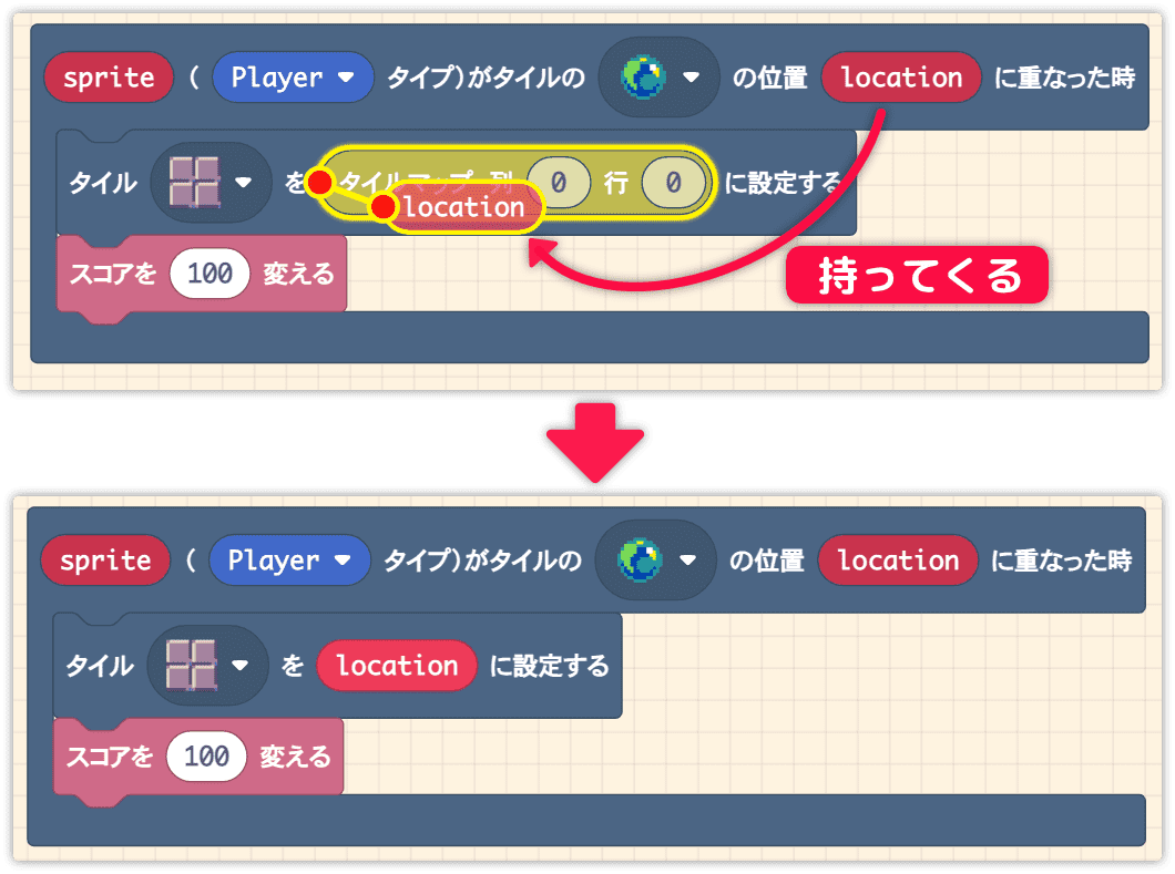 設定先をlocationにする