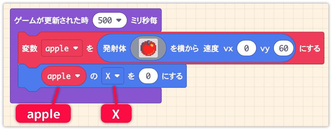 appleのxを0にする