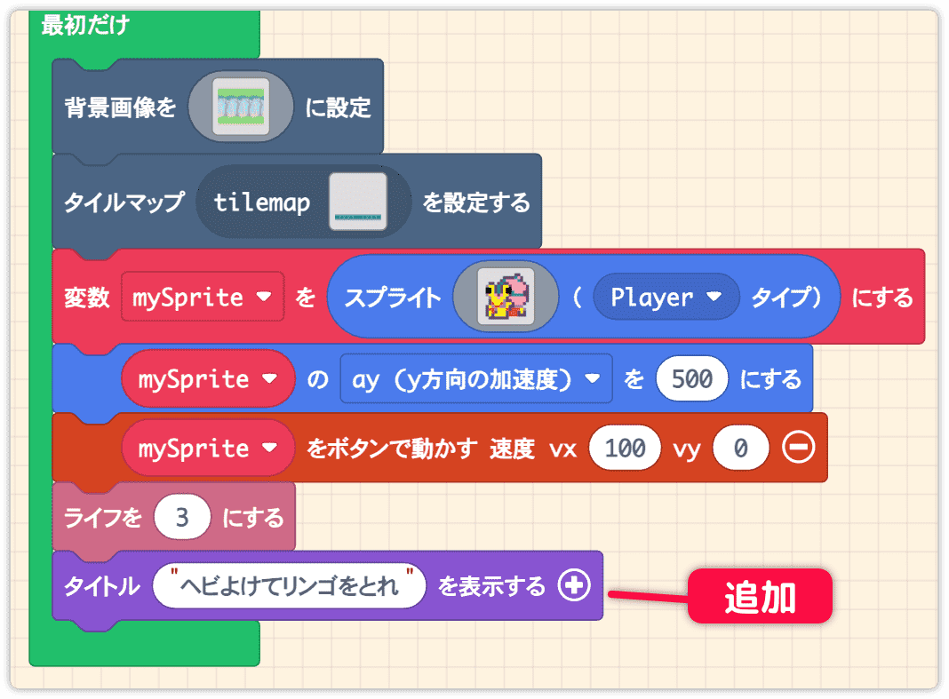 タイトルの表示を行う